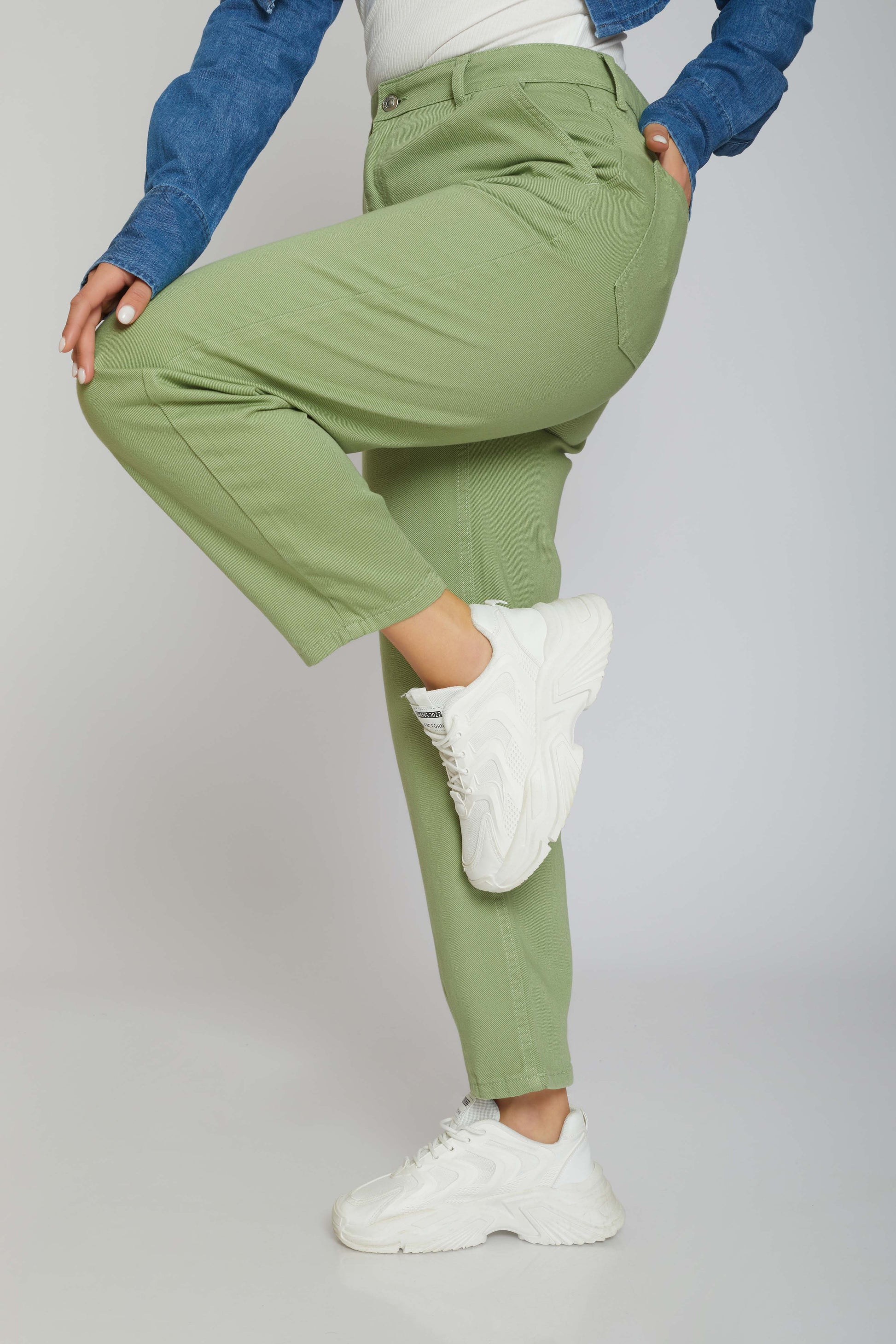 slouchy gabardine - mint green