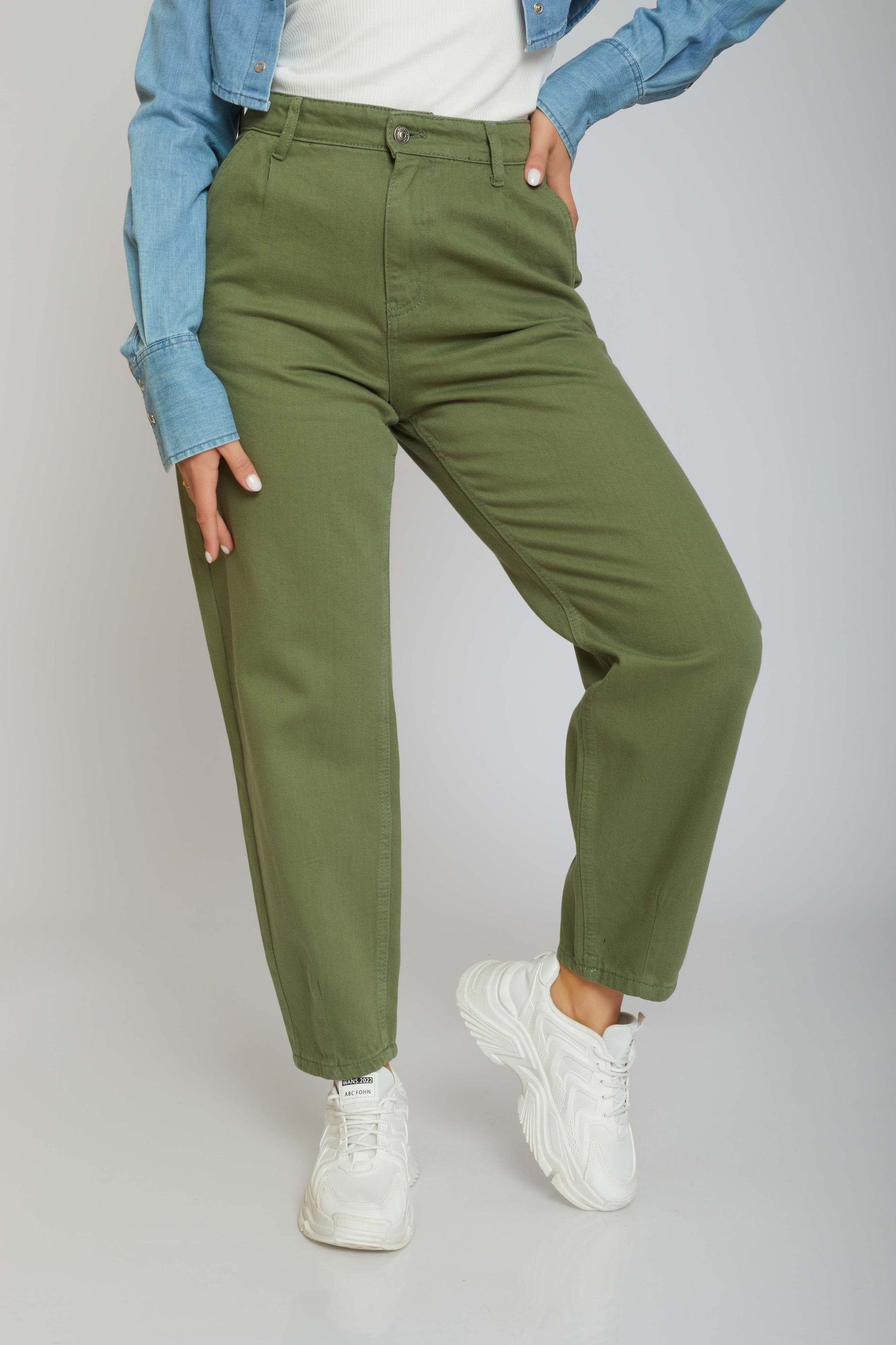 slouchy gabardine - khaki